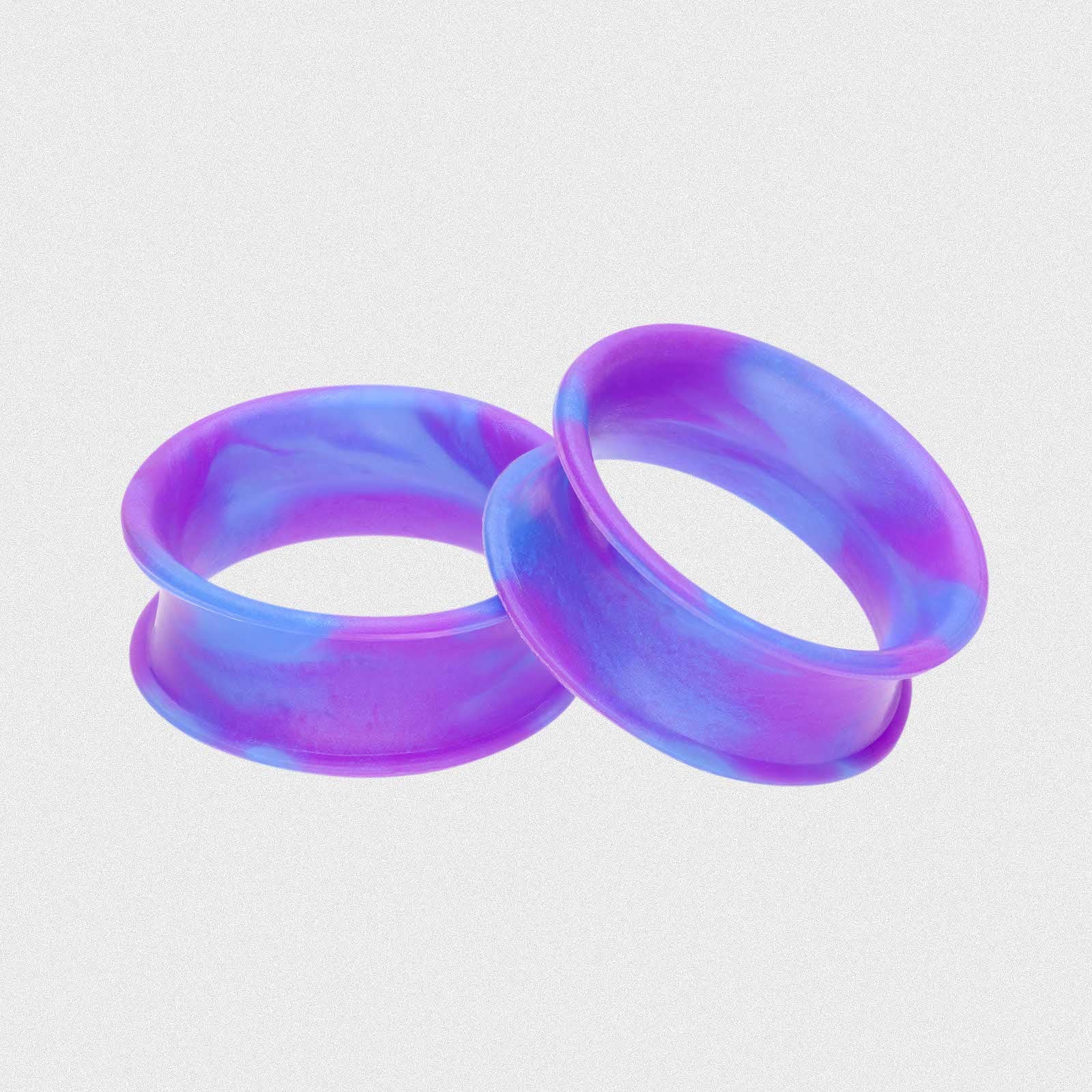 Purple And Blue Ombré Double Flare Silicone Tunnel