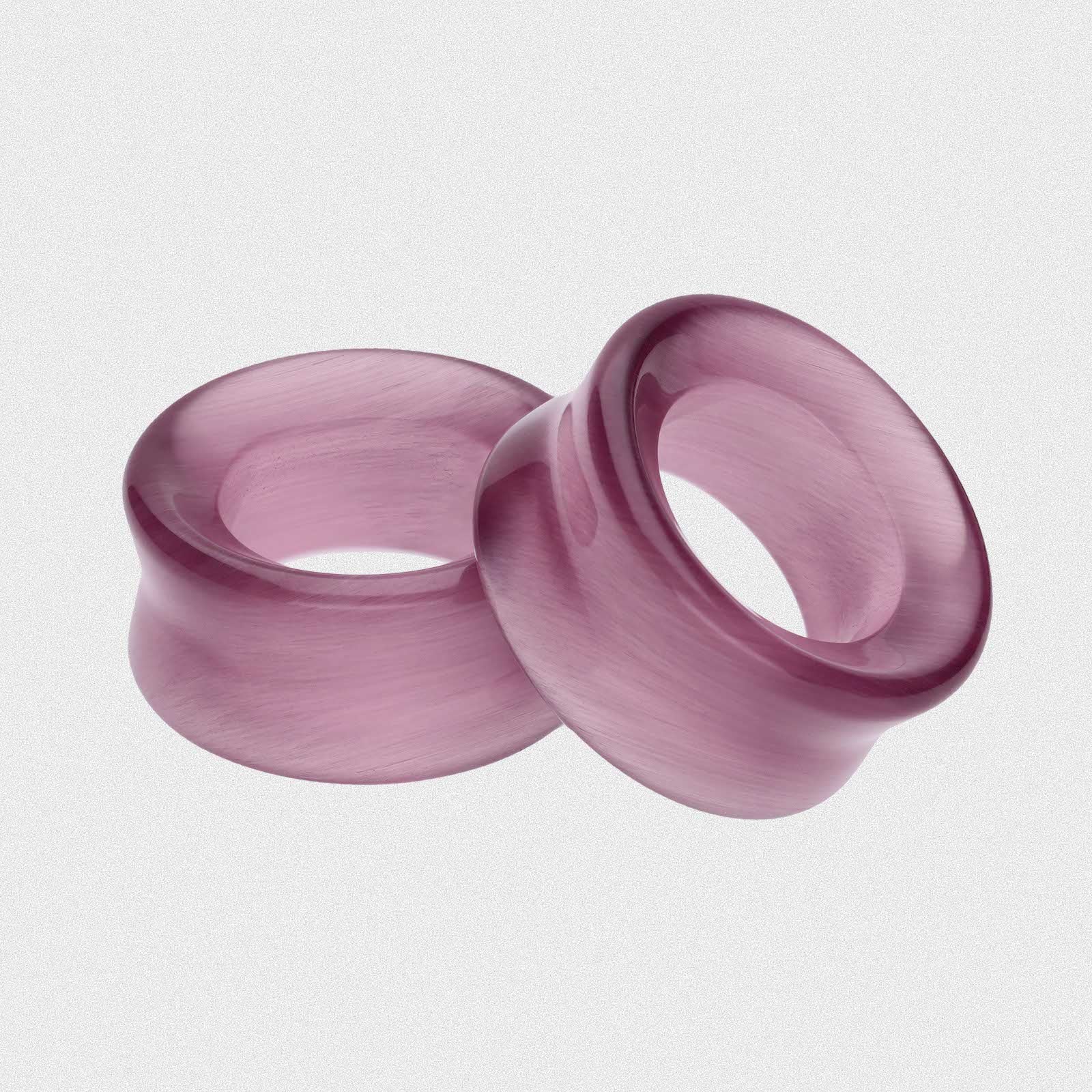 Purple Cat's Eye Glass Double Flare Concave Tunnel