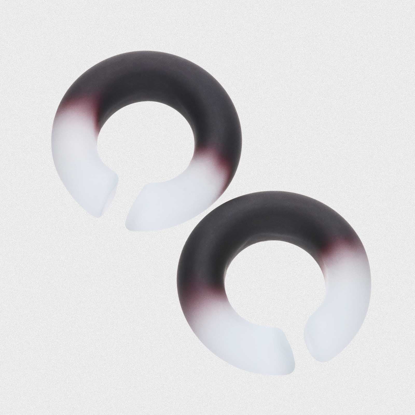 Purple & Clear Matte Glass Ear Weight