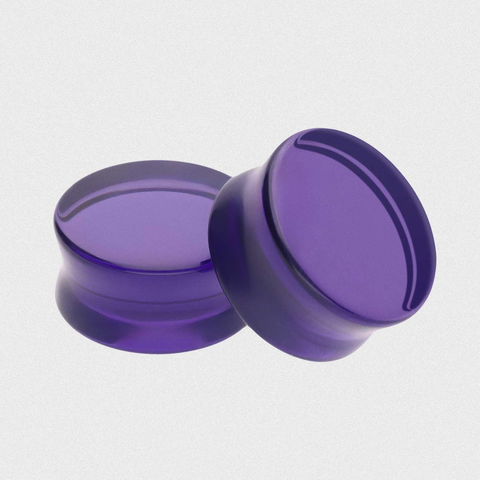 Purple Glass Double Flare Plug
