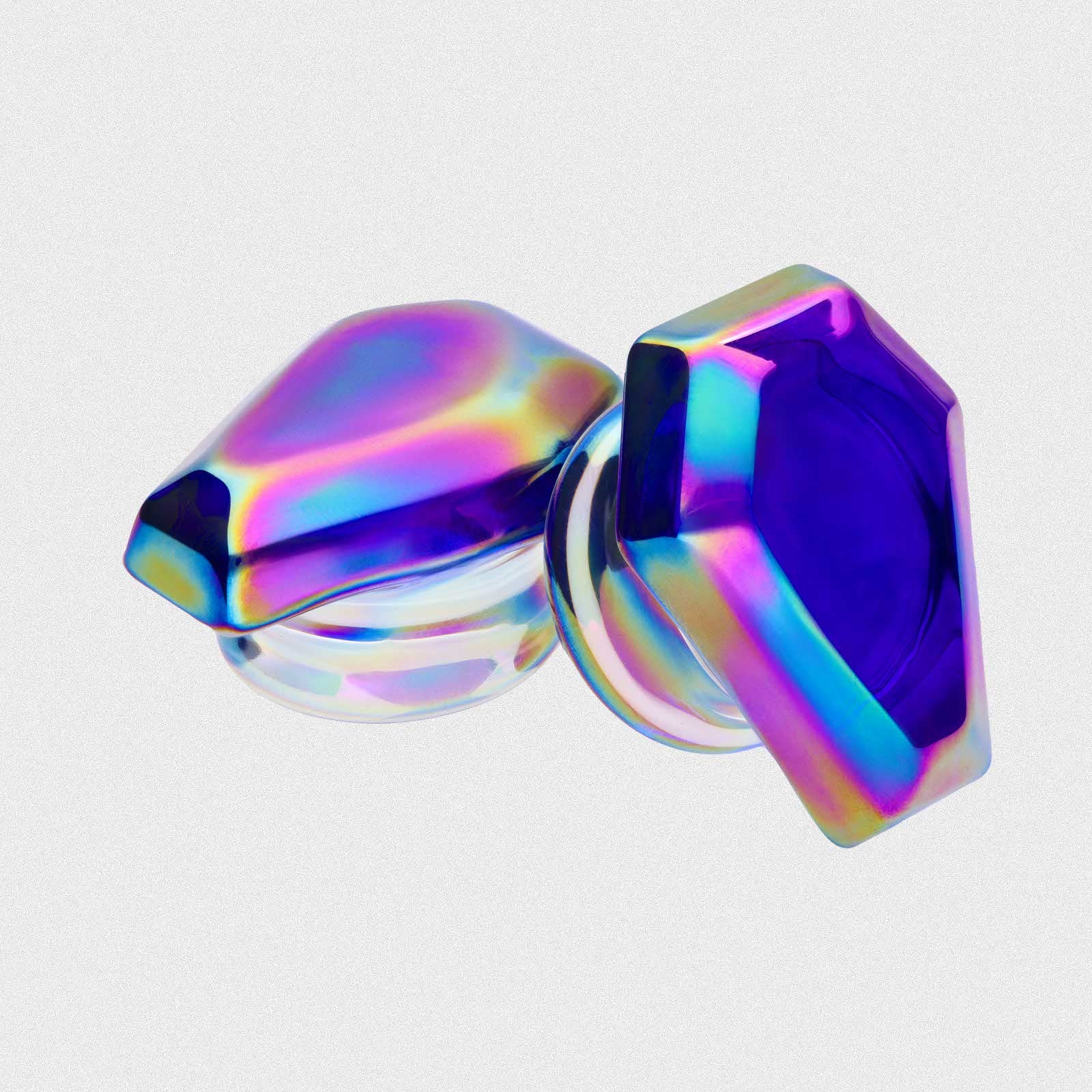 Rainbow Coffin Faced Glass Double Flare Plug