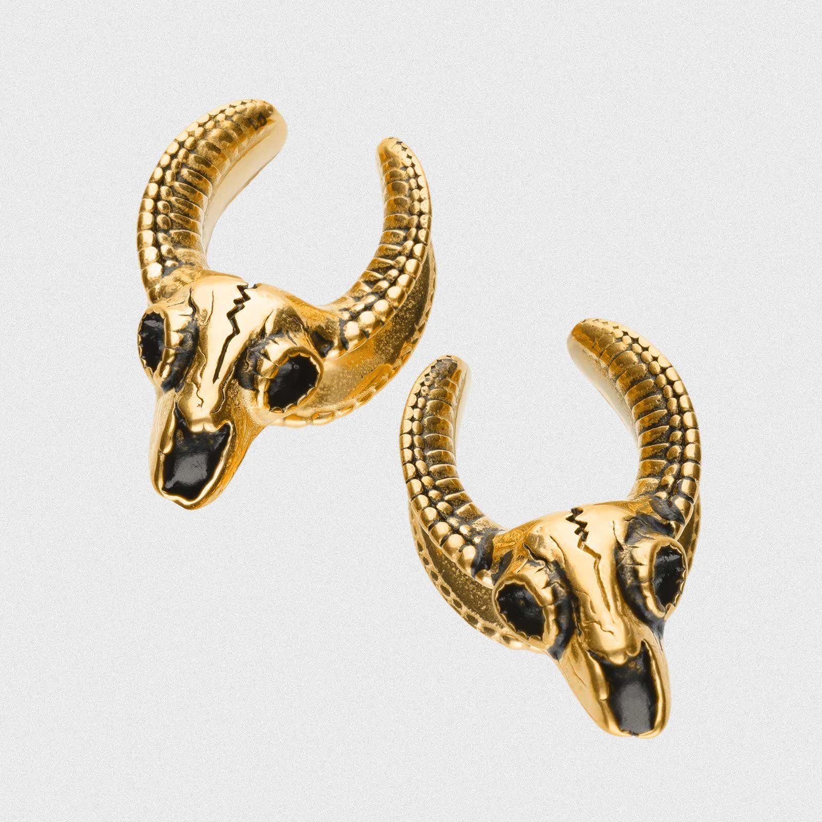 Ram Skull Gold PVD Saddle Ear Weight