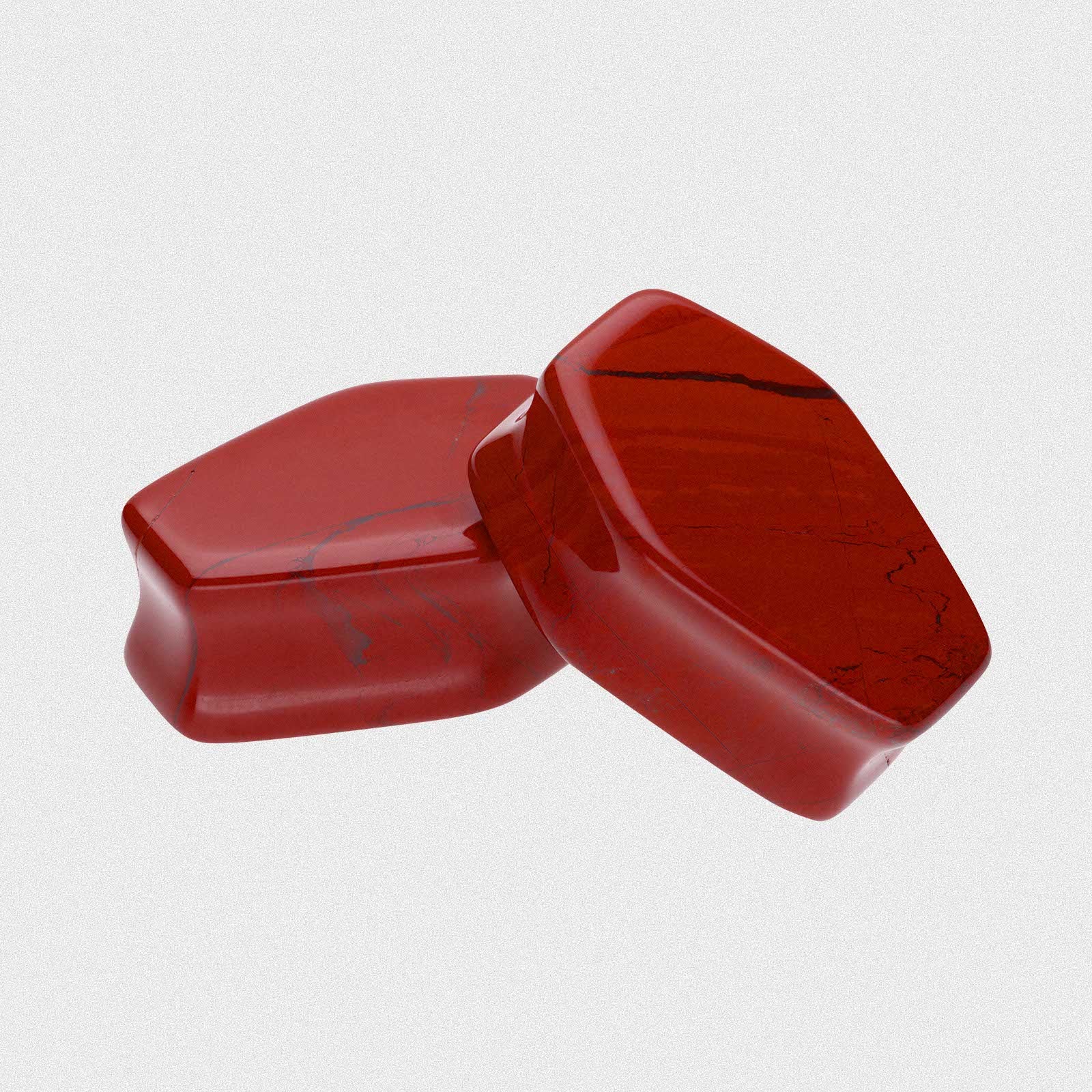 Red Jasper Double Flare Coffin Stone Plug