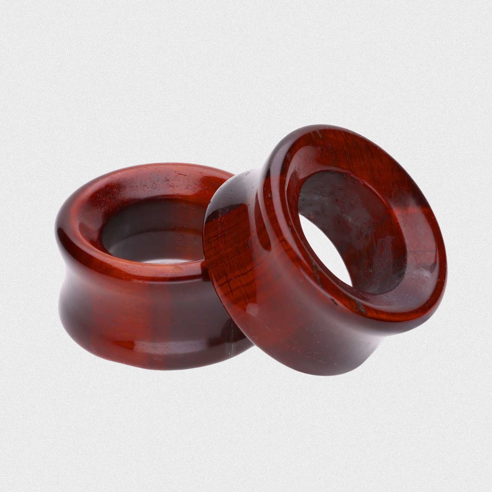 Red Tiger's Eye Double Flare Concave Stone Tunnel