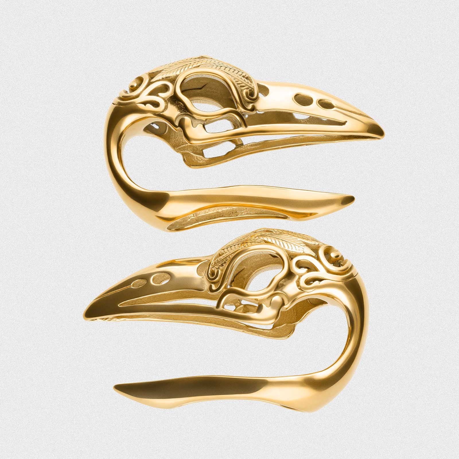 Regal Gold PVD Bird Skull Ear Weight