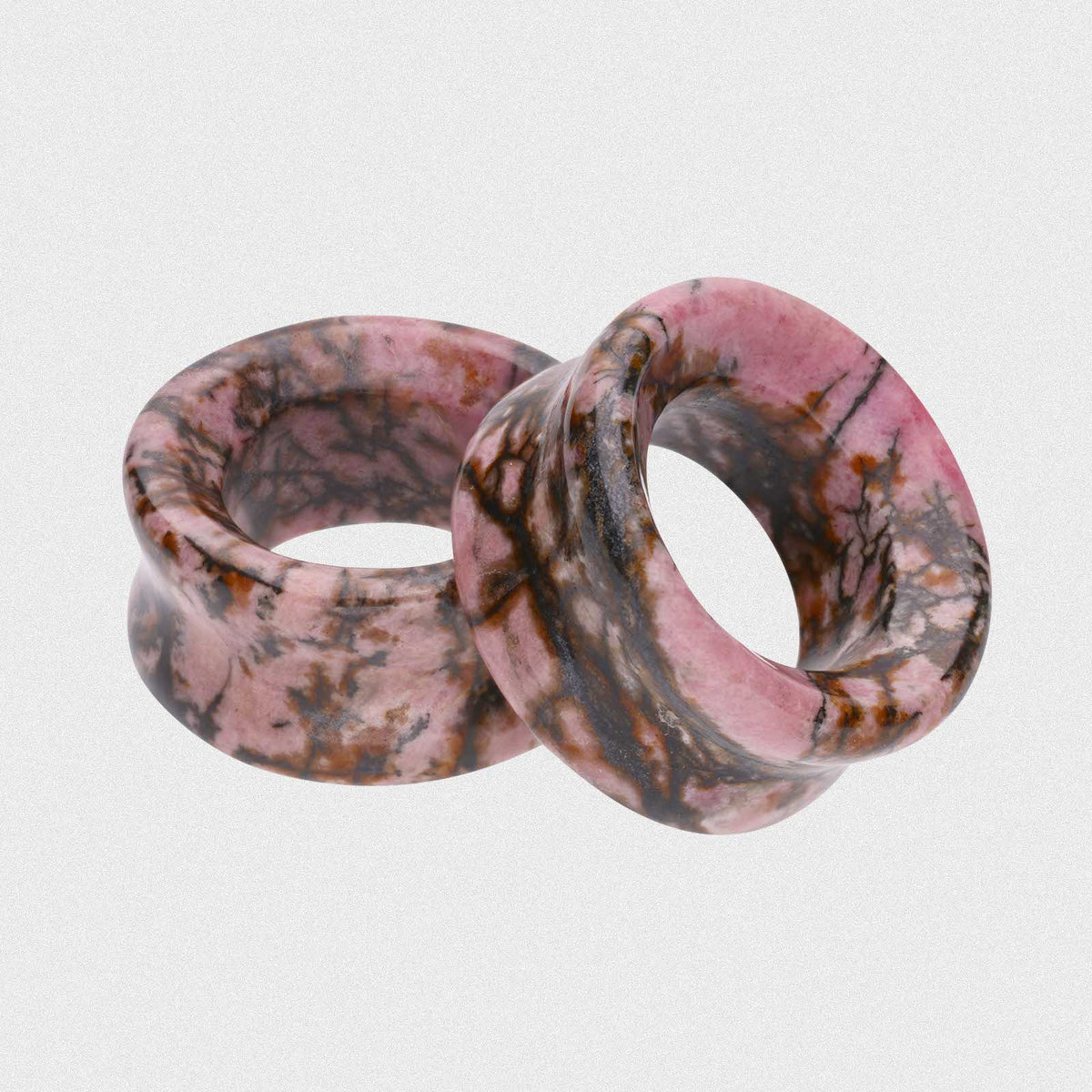 Rhodonite Double Flare Concave Stone Tunnel