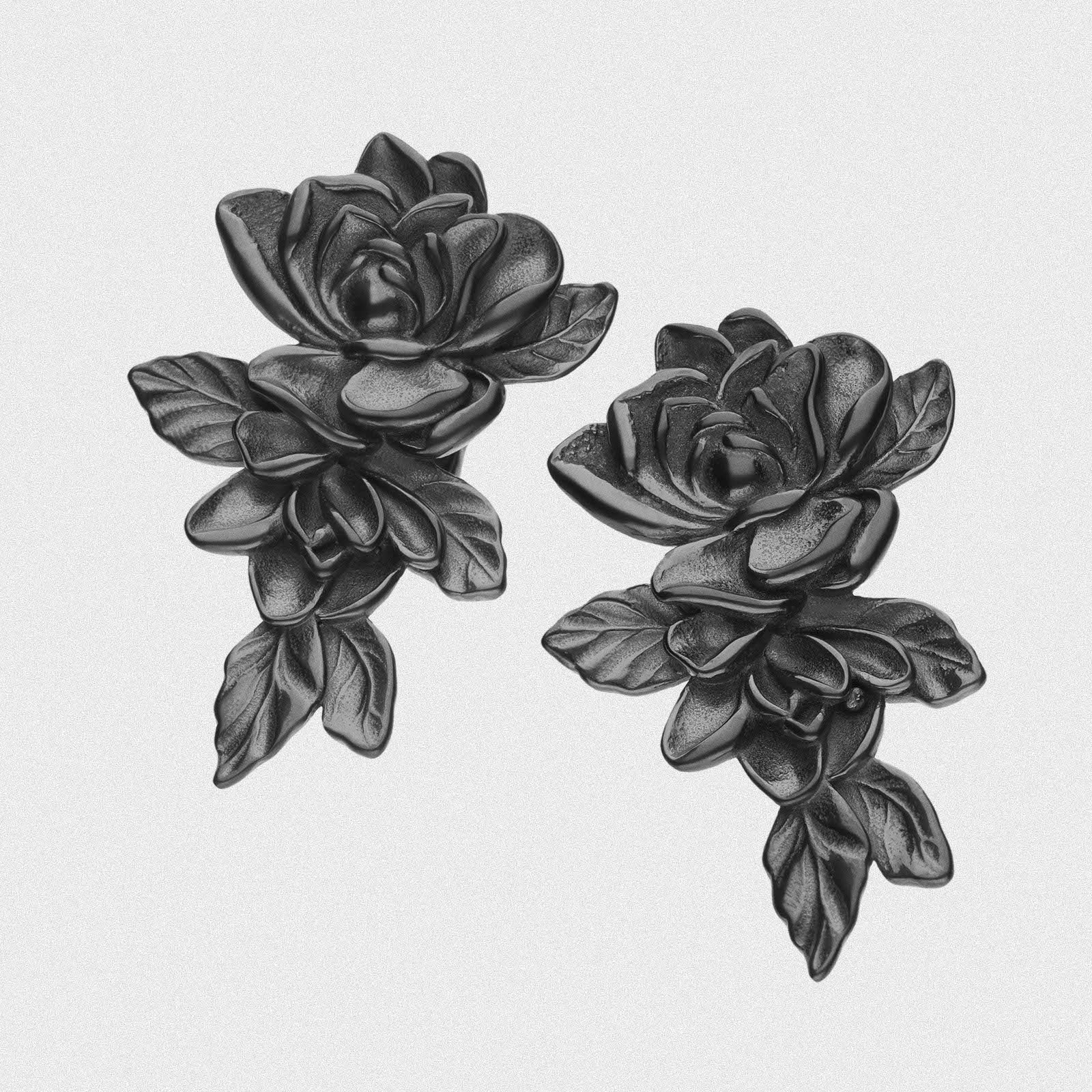 Rose And Vine Black PVD Ear Weight