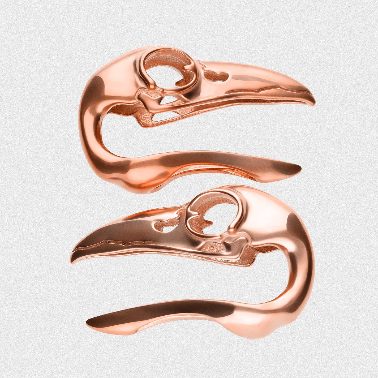 Rose Gold PVD Bird Skull Ear Weight