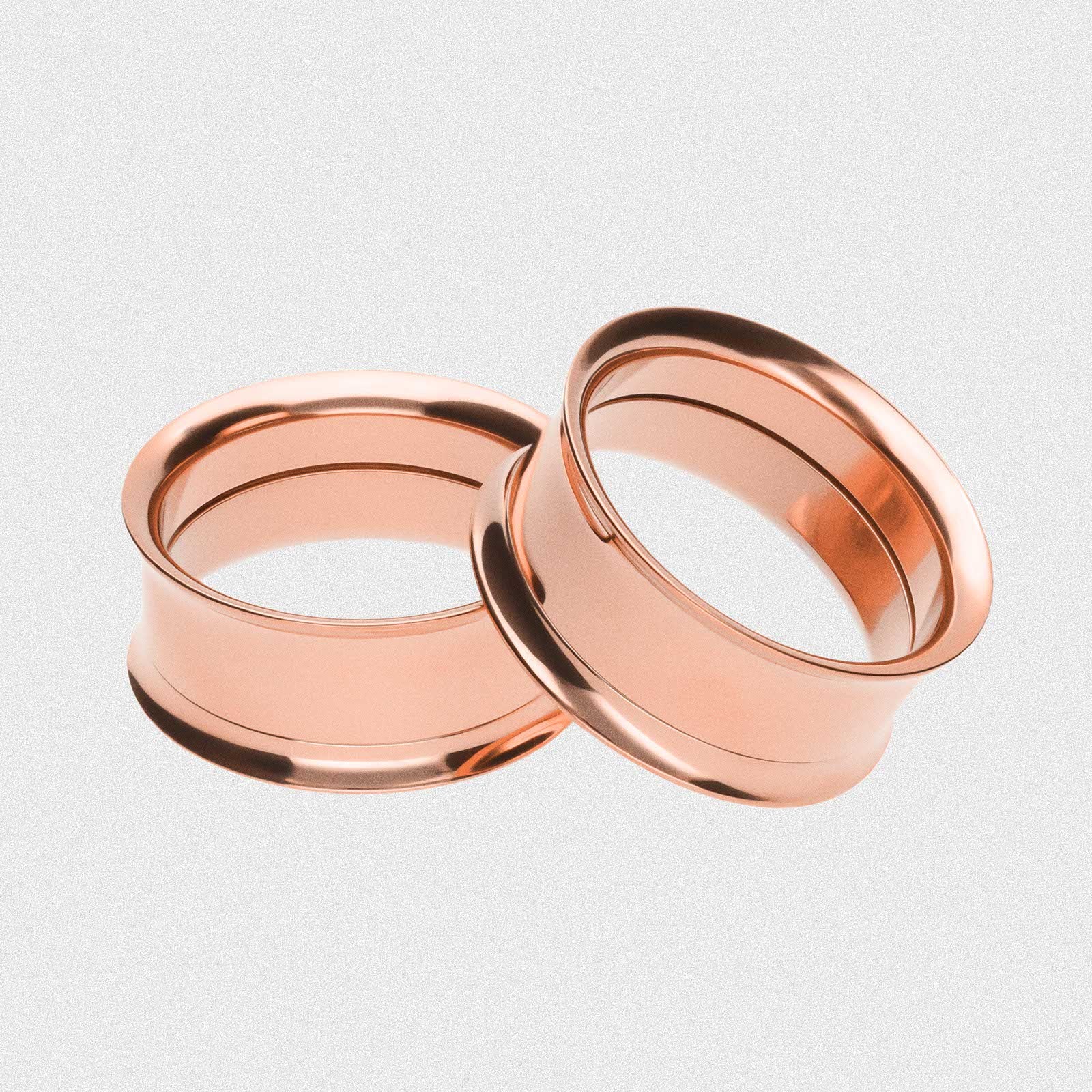 Rose Gold PVD Double Flare Screw Fit Tunnel (Internally Threaded)