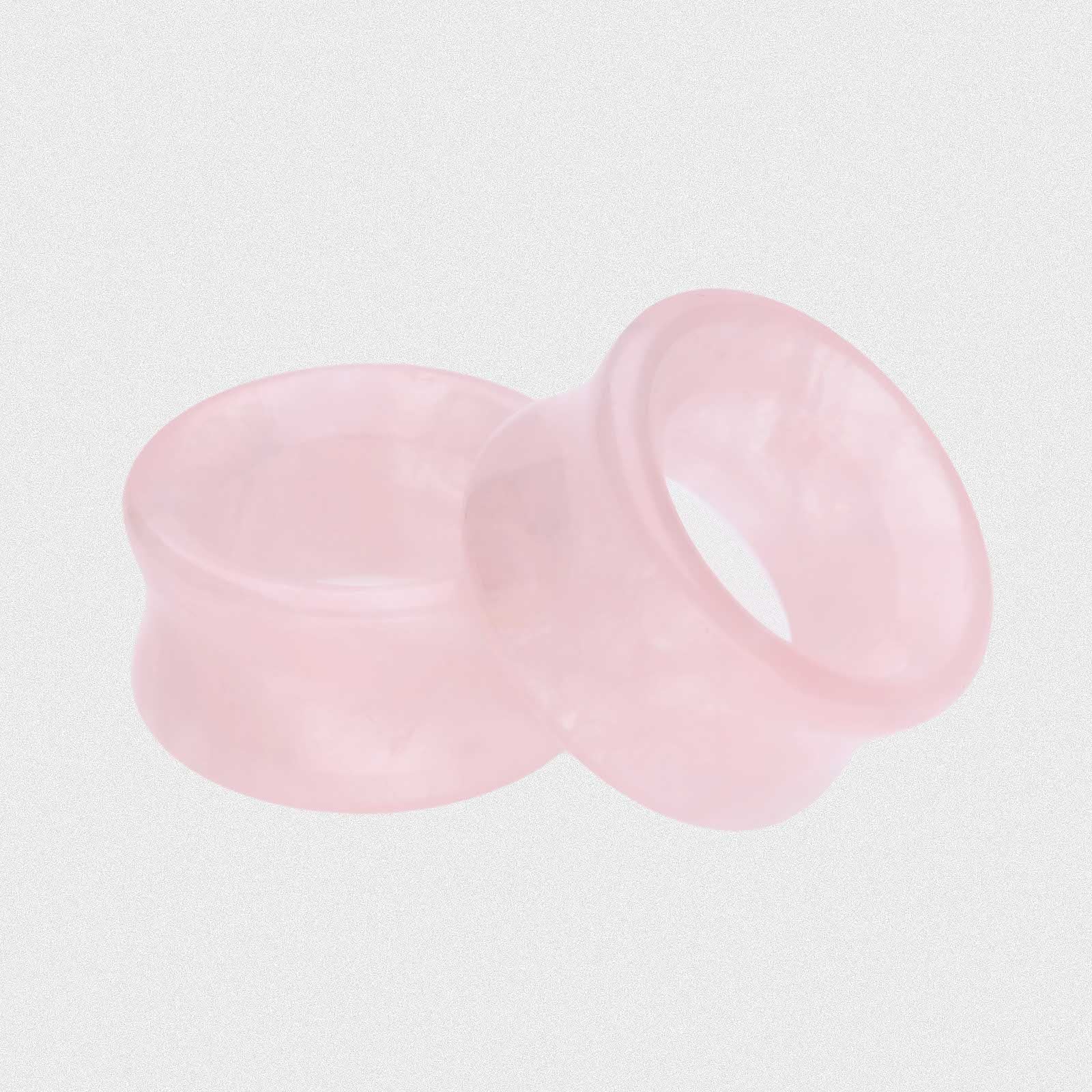 Rose Quartz Double Flare Concave Stone Tunnel
