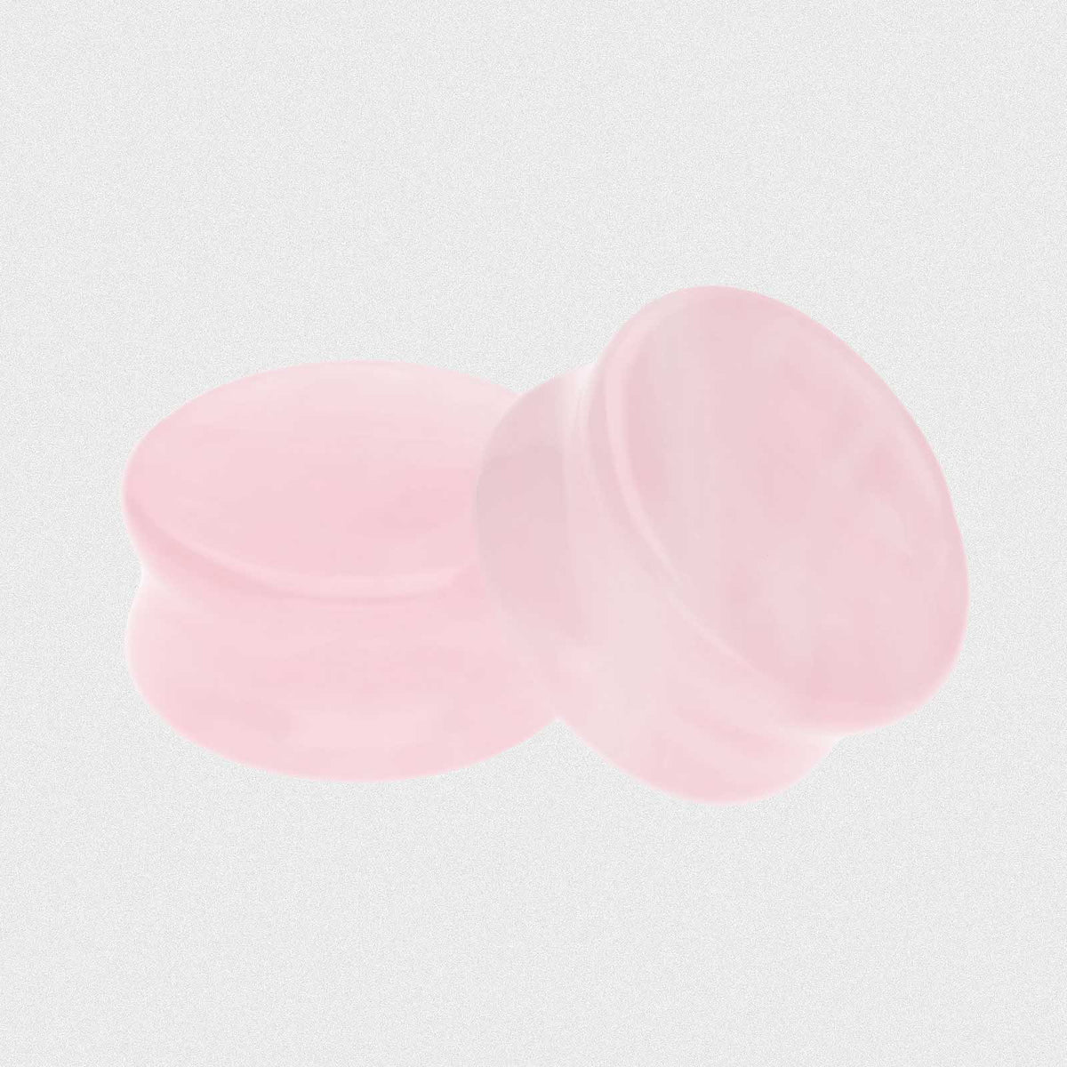 Genuine Rose Quartz Stone Ear Plugs - Single Flare Organic Plugs For Stretched Ears - Lex & Lu