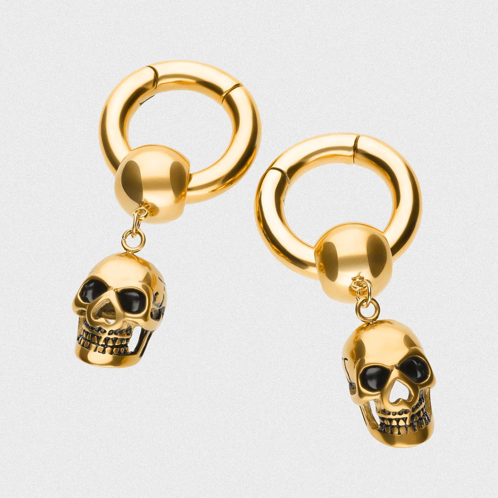 Skull Hanger Gold PVD Magnetic Ear Weight