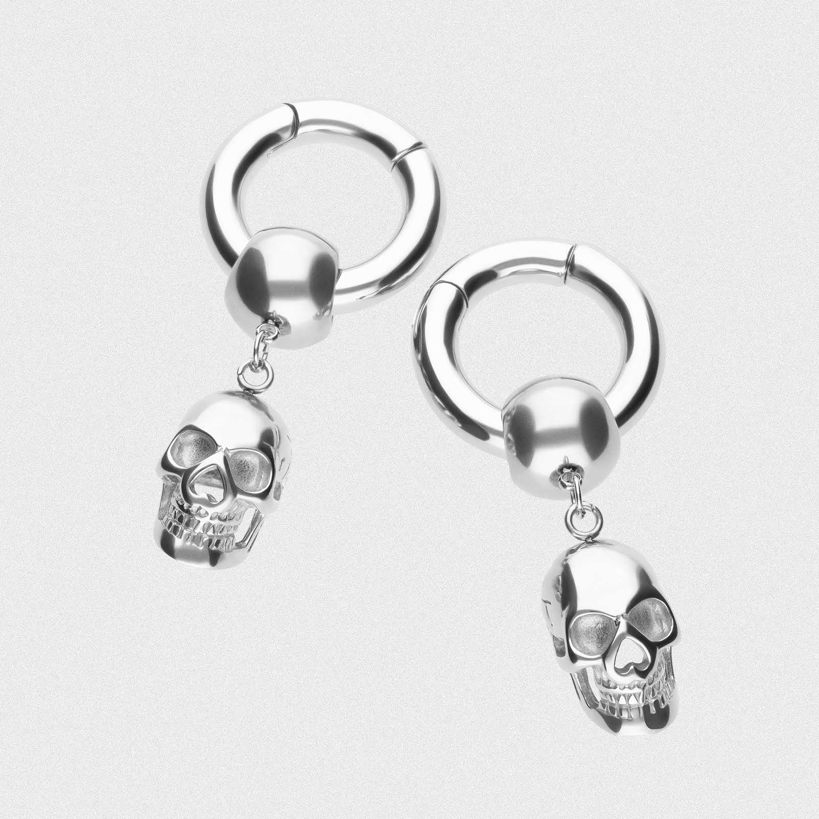 Skull Hanger Surgical Steel Magnetic Ear Weight