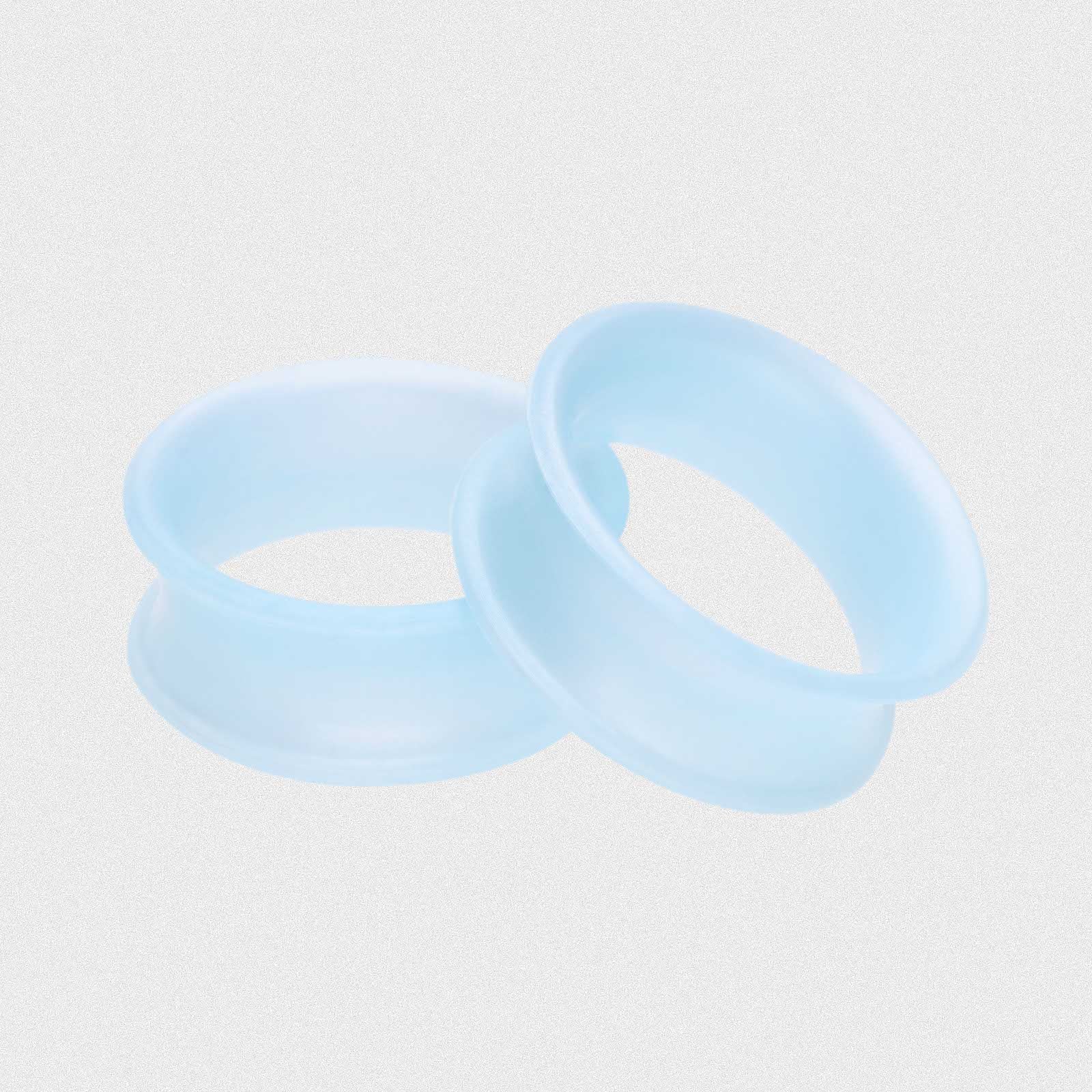 Sky Blue Pearl Silicone Double Flare Tunnel