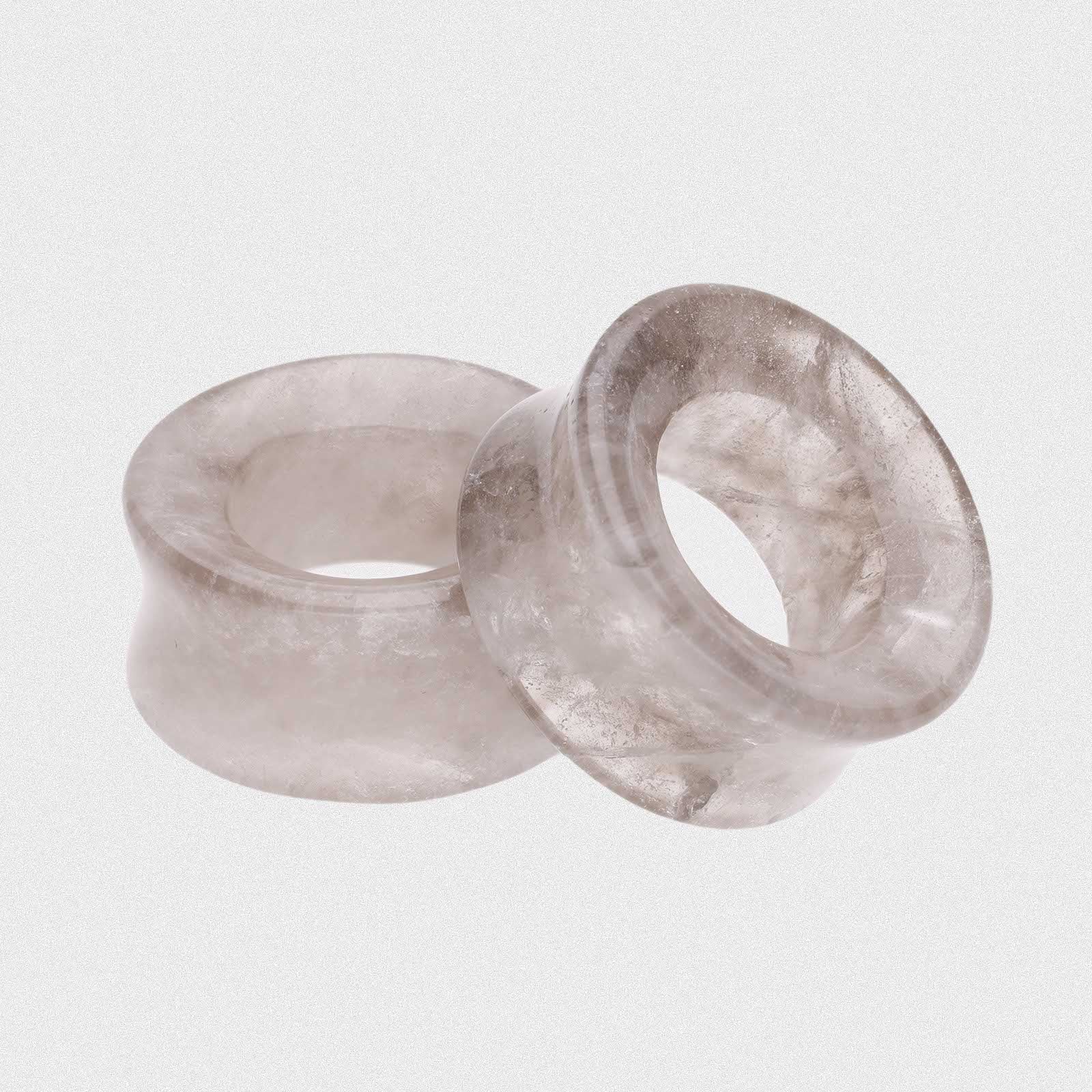 Smokey Quartz Double Flare Concave Stone Tunnel