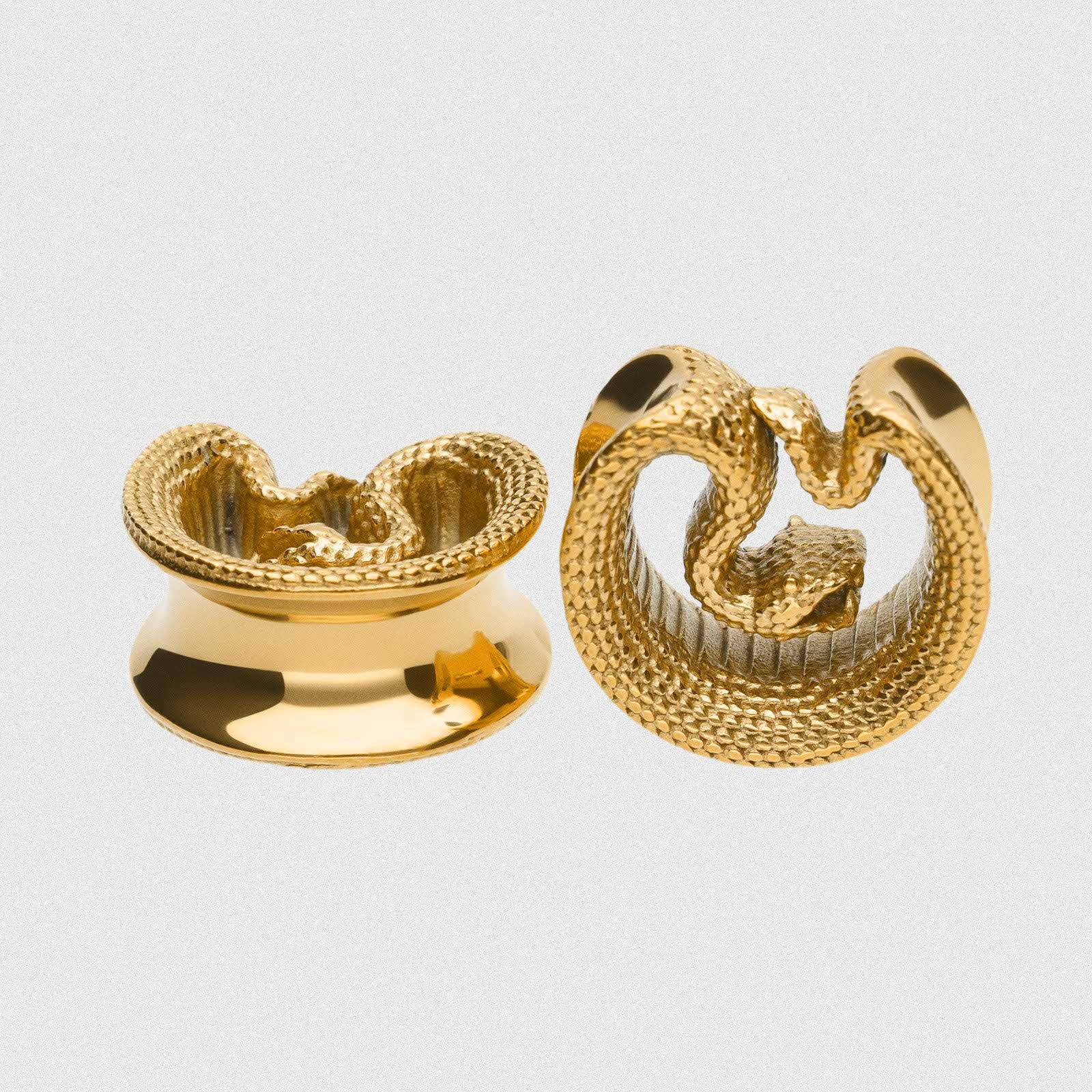 Snake Gold PVD Saddle Plug Ear Weight