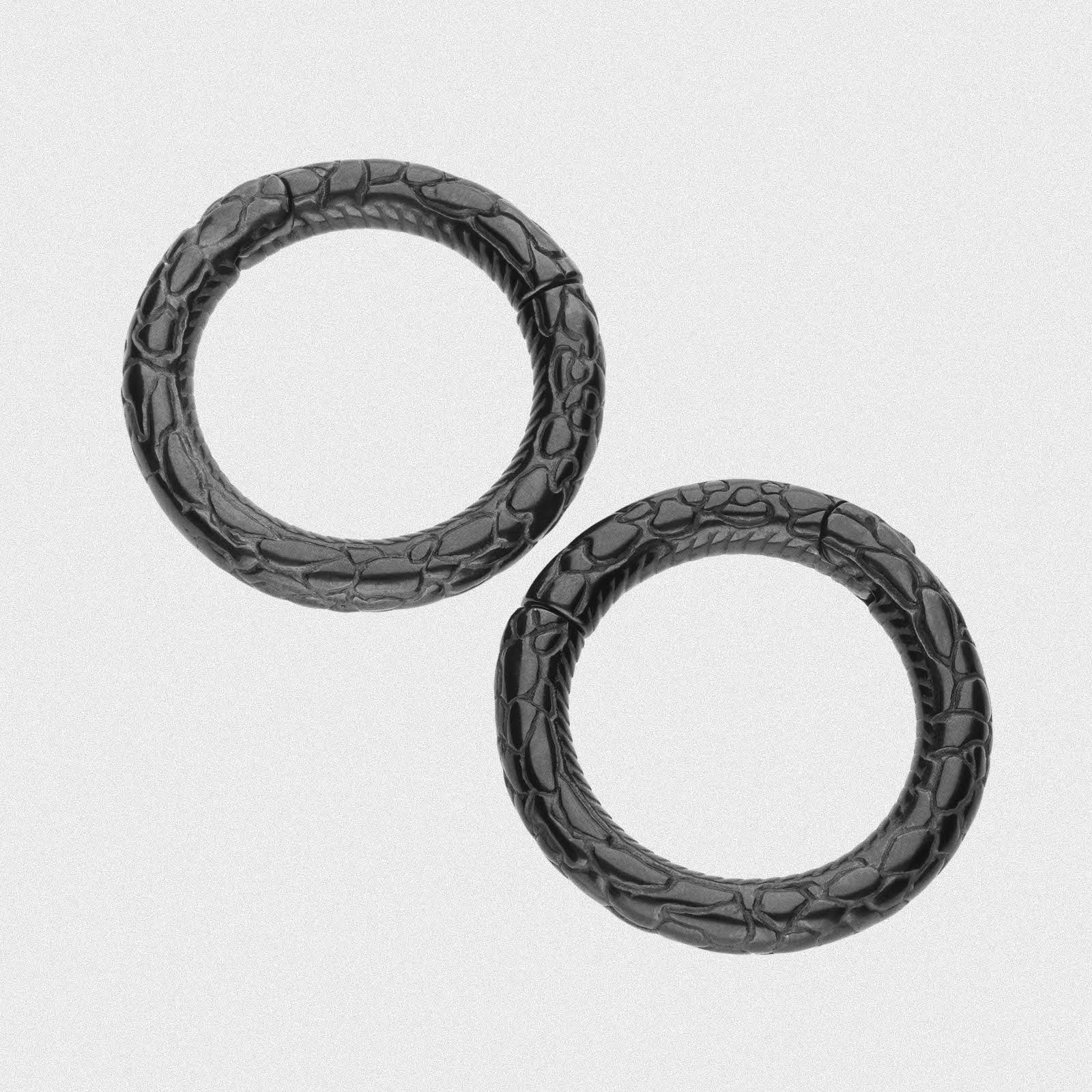 Snake Skin Black PVD Magnetic Ear Weight