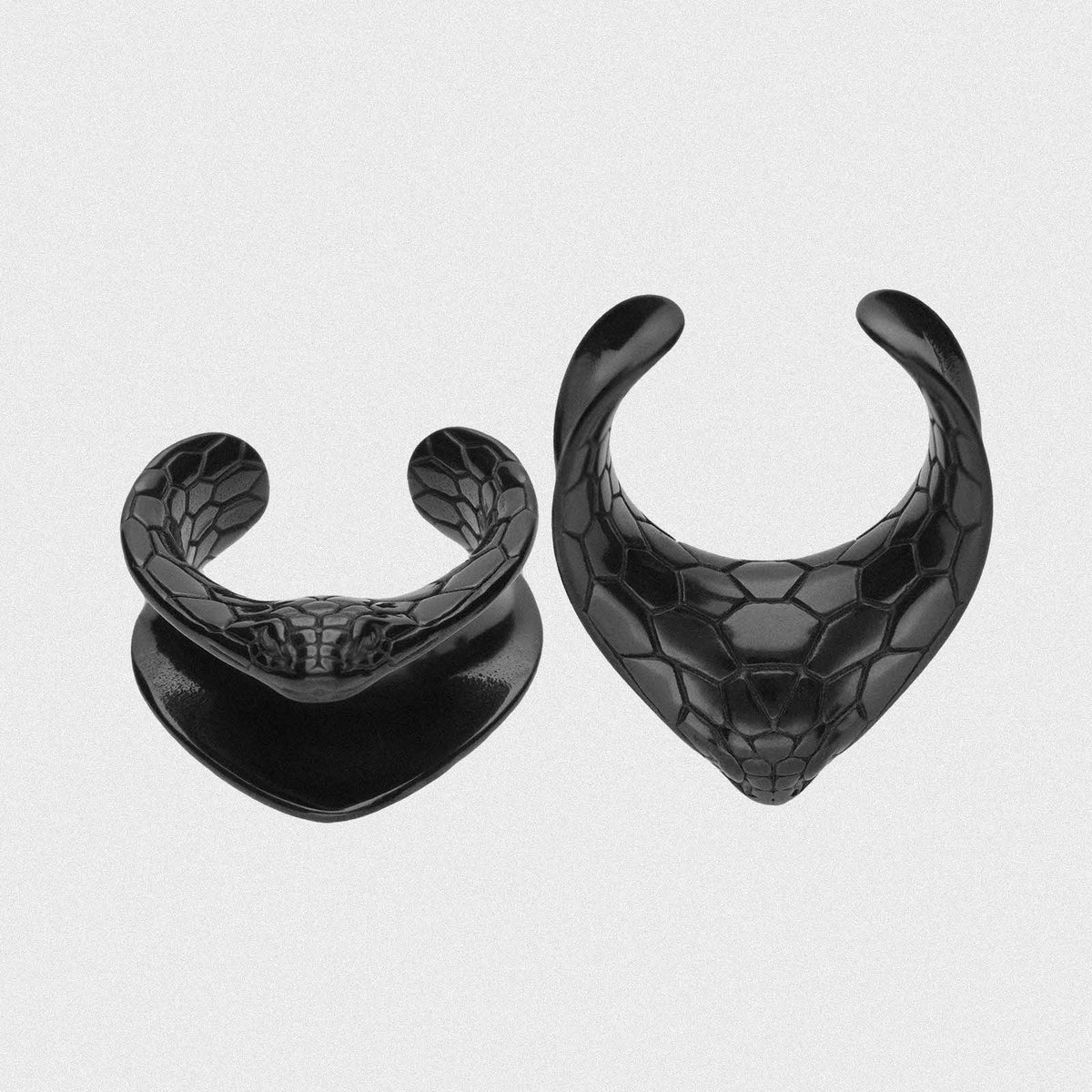 Snake Skin Black PVD Saddle Ear Weight