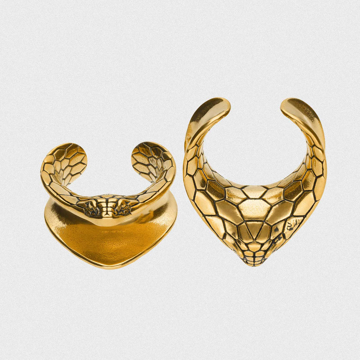 Snake Skin Gold PVD Saddle Ear Weight