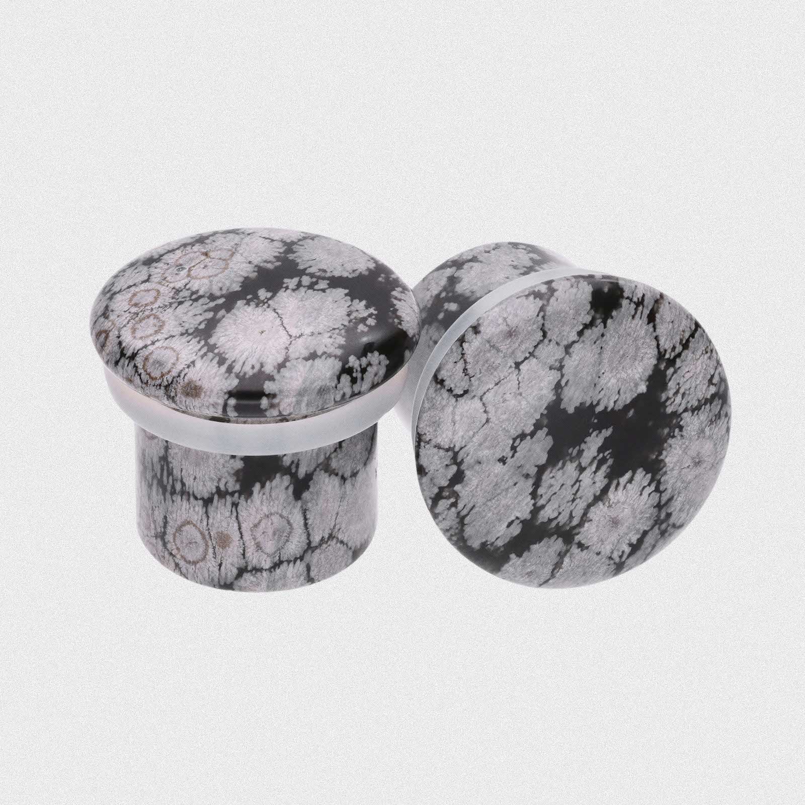 Snowflake Obsidian Single Flare Convex Stone Plug