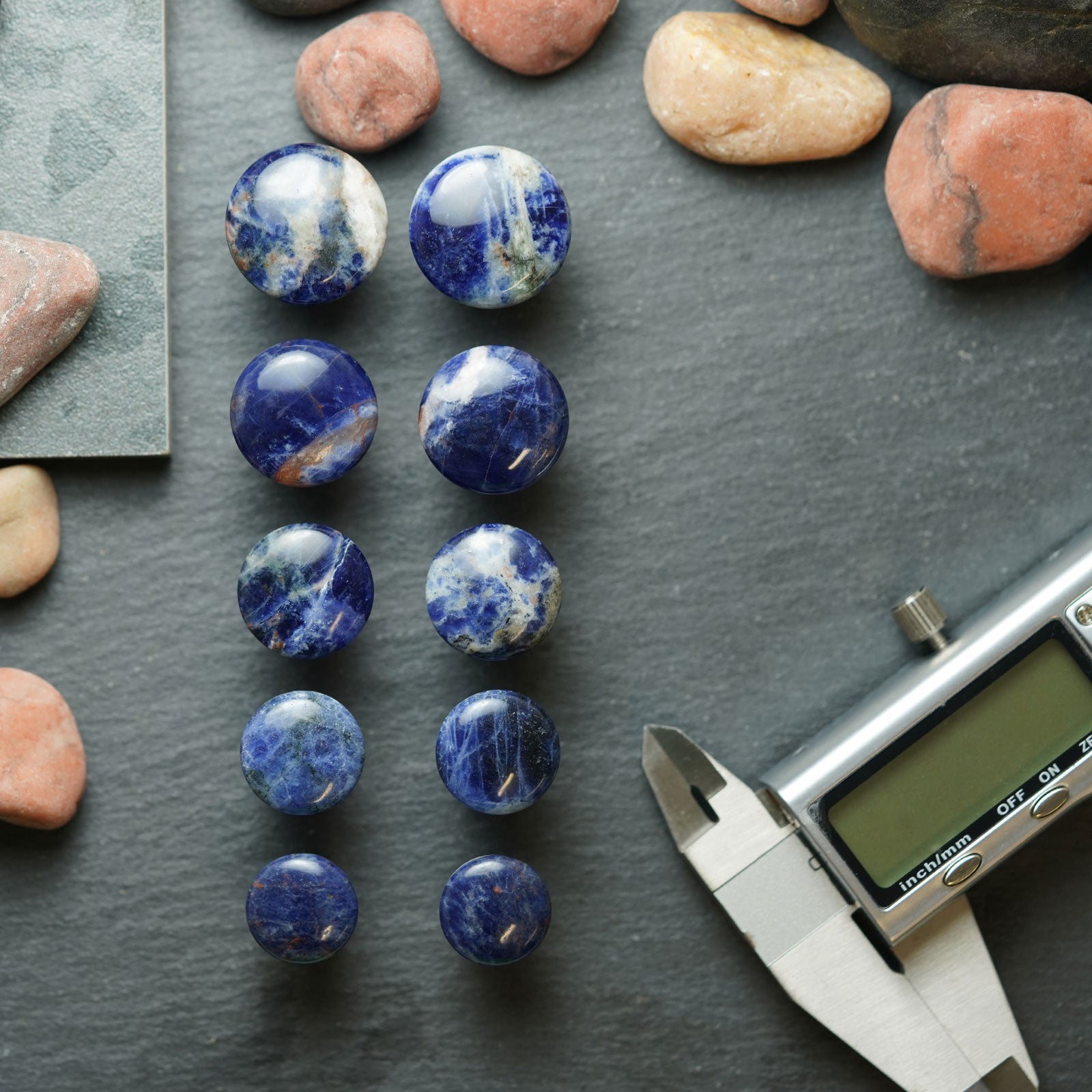 Sodalite Single Flare Convex Stone Plug Group Shot