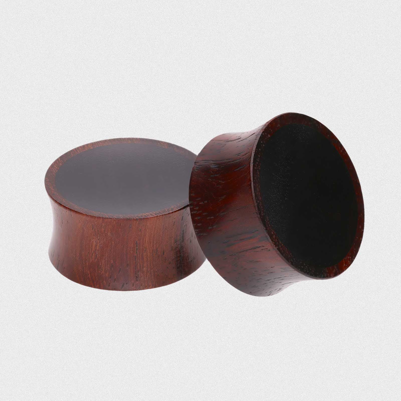 Sono Wood Double Flare Concave Plug With Black Areng Wood Inlay
