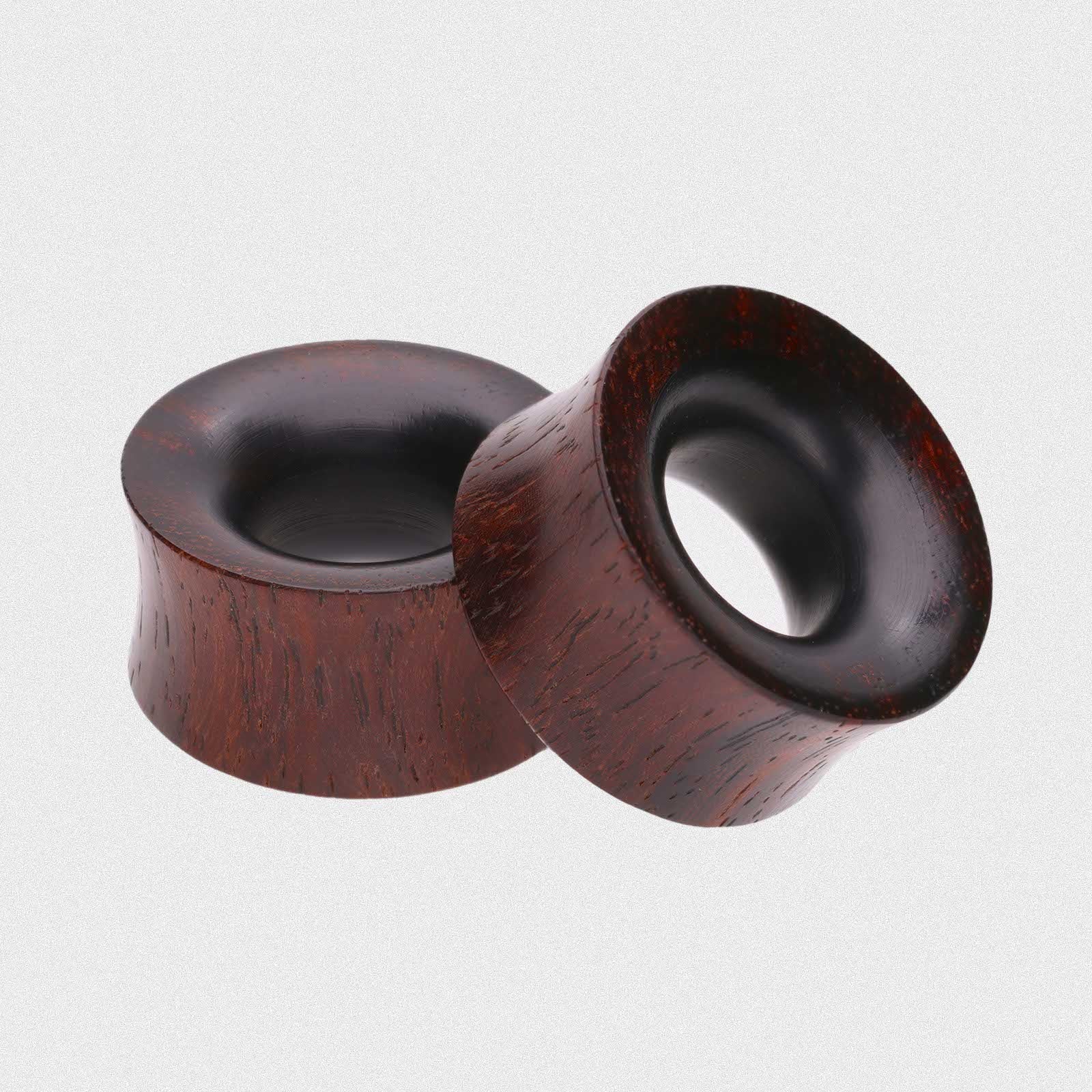Sono Wood Double Flare Concave Tunnel With Black Areng Wood Inlay