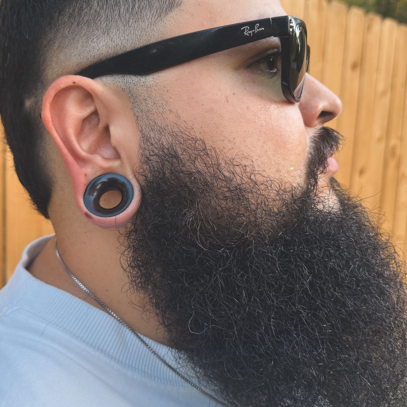 Sono Wood Double Flare Concave Tunnel Model Shot Two