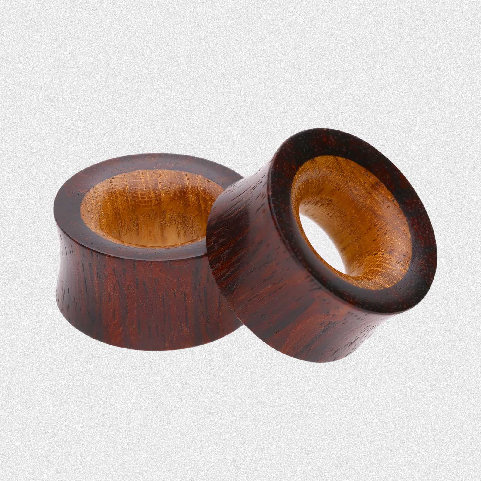 Sono Wood Double Flare Concave Tunnel With Olive Wood Inlay