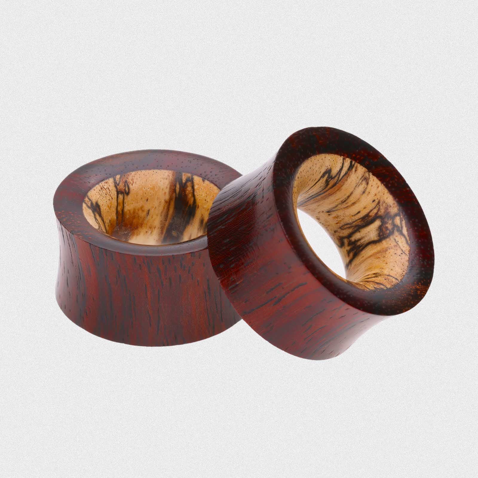 Sono Wood Double Flare Concave Tunnel With Tamarind Wood Inlay