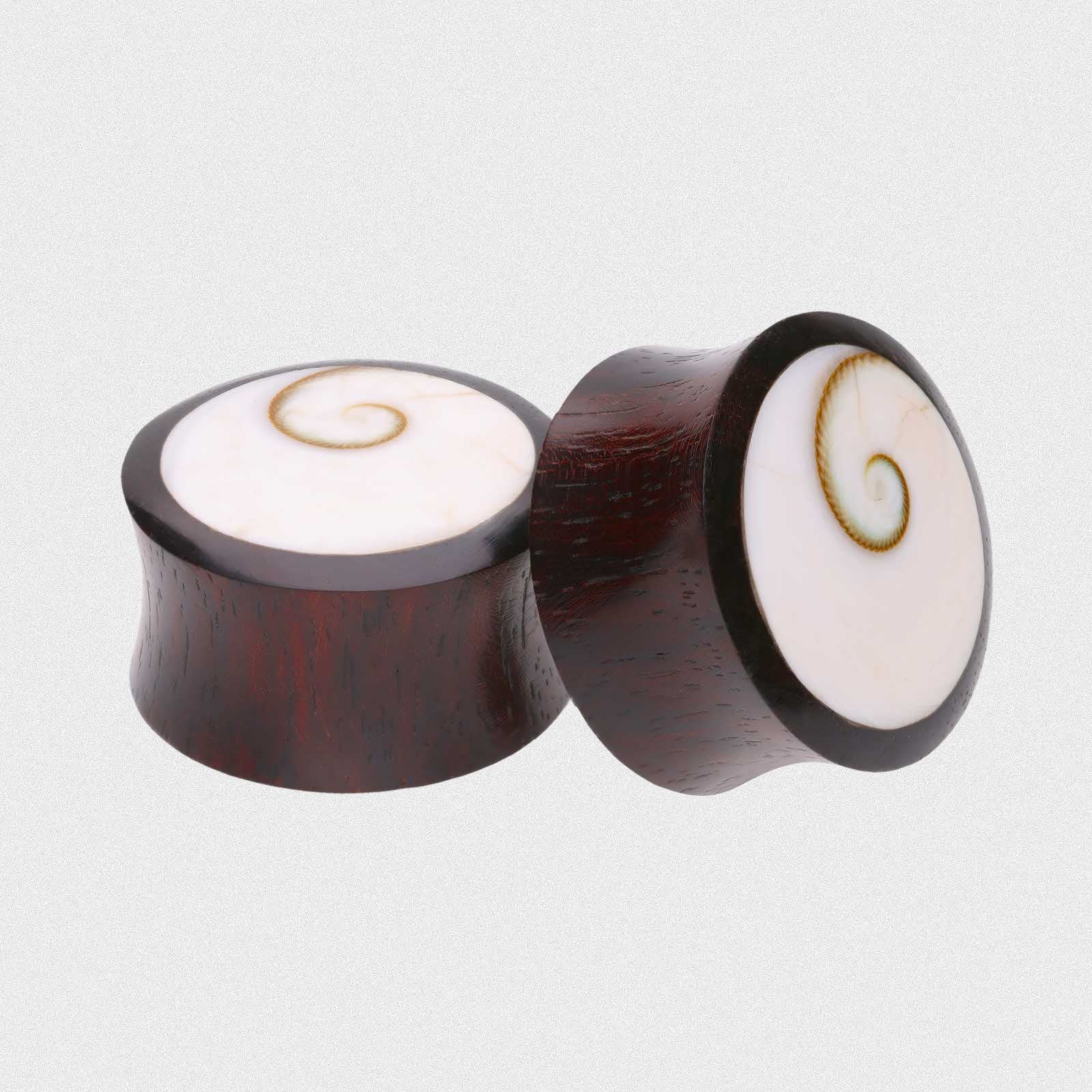 Sono Wood Double Flare Convex Plug With Shiva Eye Inlay