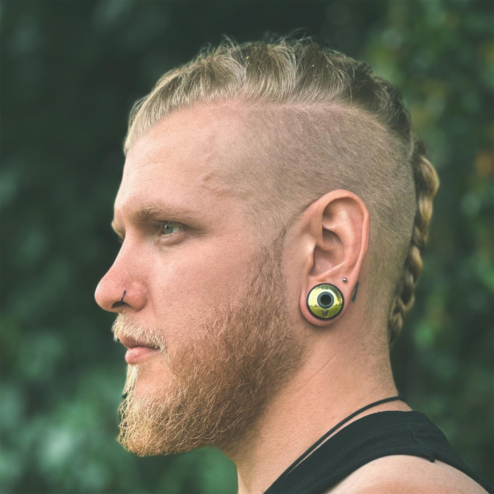 Hair Stretched Ears Men Tattoo Guys With Gauged Ears Gauge