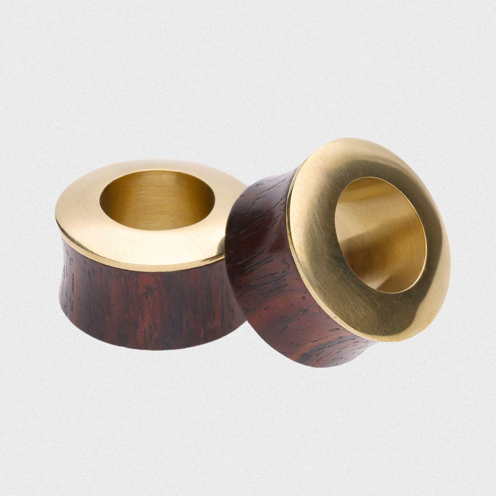 Sono Wood Double Flare Tunnel With Brass Insert