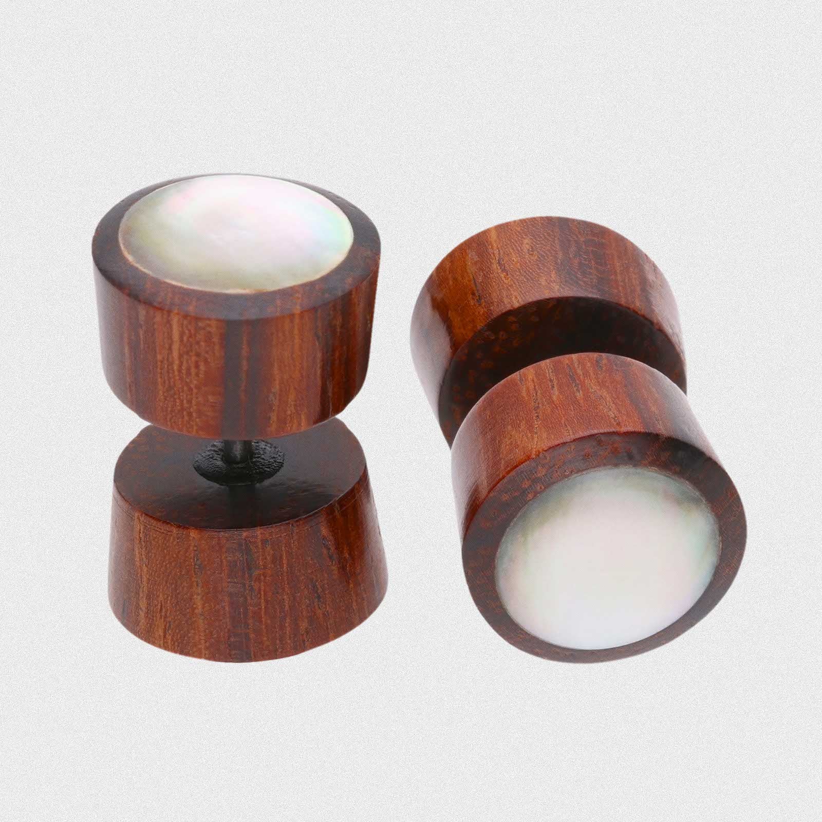 Sono Wood Fake Gauge Plug With Black MOP Inlay