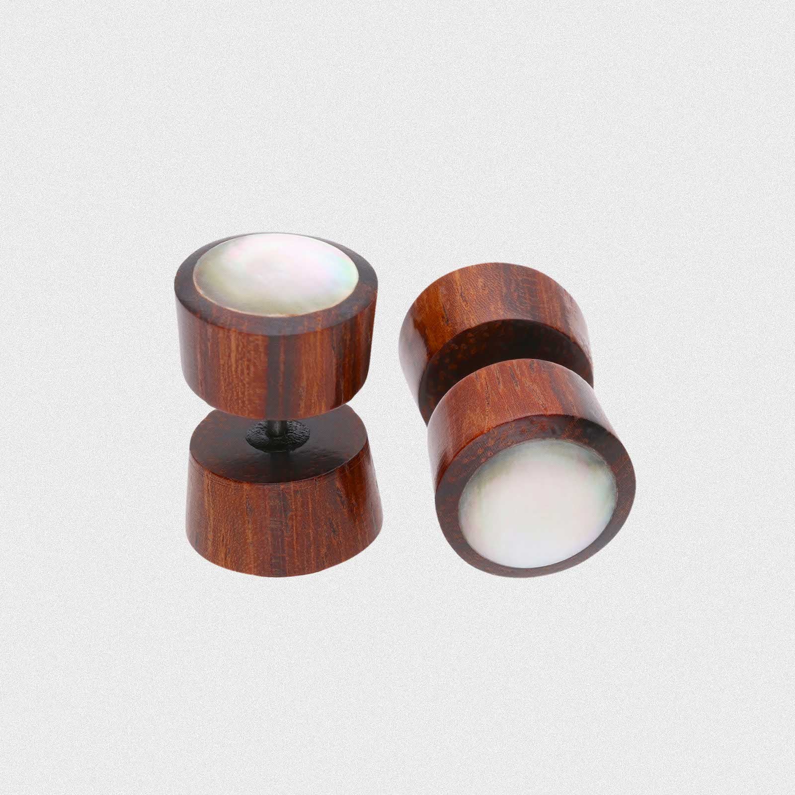 Sono Wood Fake Gauge Plug With Black MOP Inlay