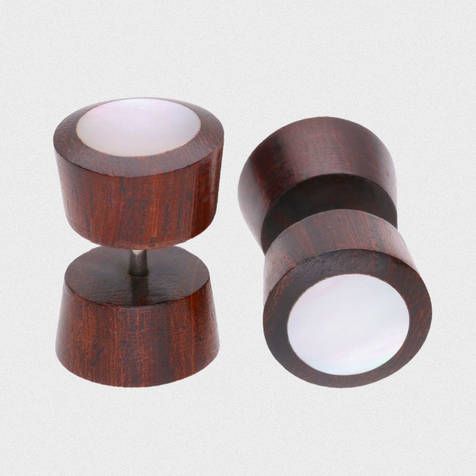 Sono Wood Fake Gauge Plug With MOP Inlay