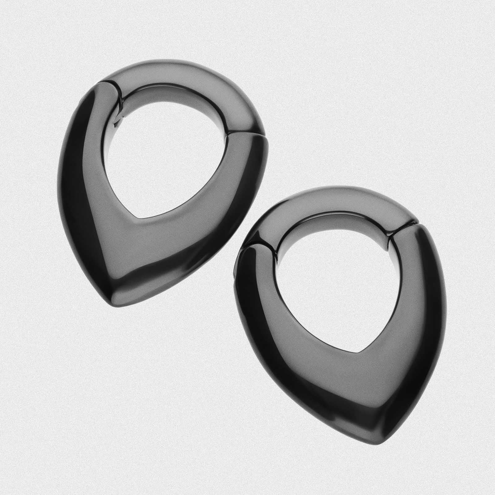 Spear Drop Black PVD Magnetic Ear Weight