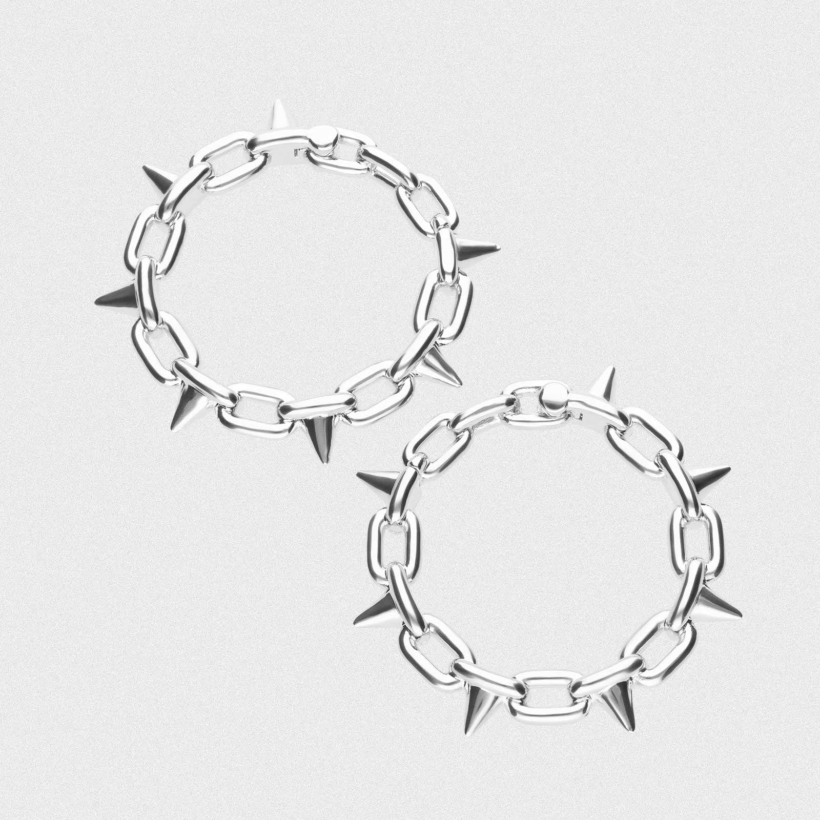 Spike Chain Hoop Steel Plated Brass Ear Weight