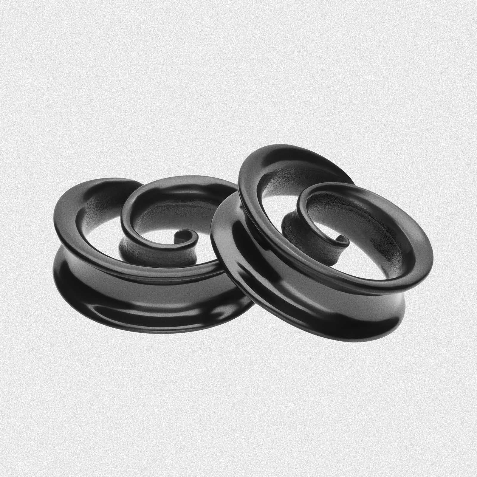 Spiral Black PVD Saddle Ear Weight