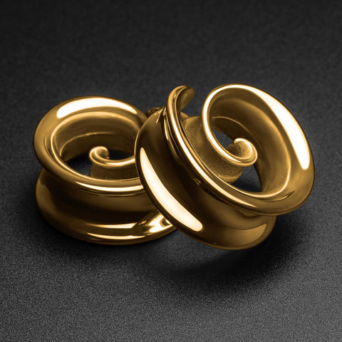 Spiral Gold PVD Saddle Ear Weight