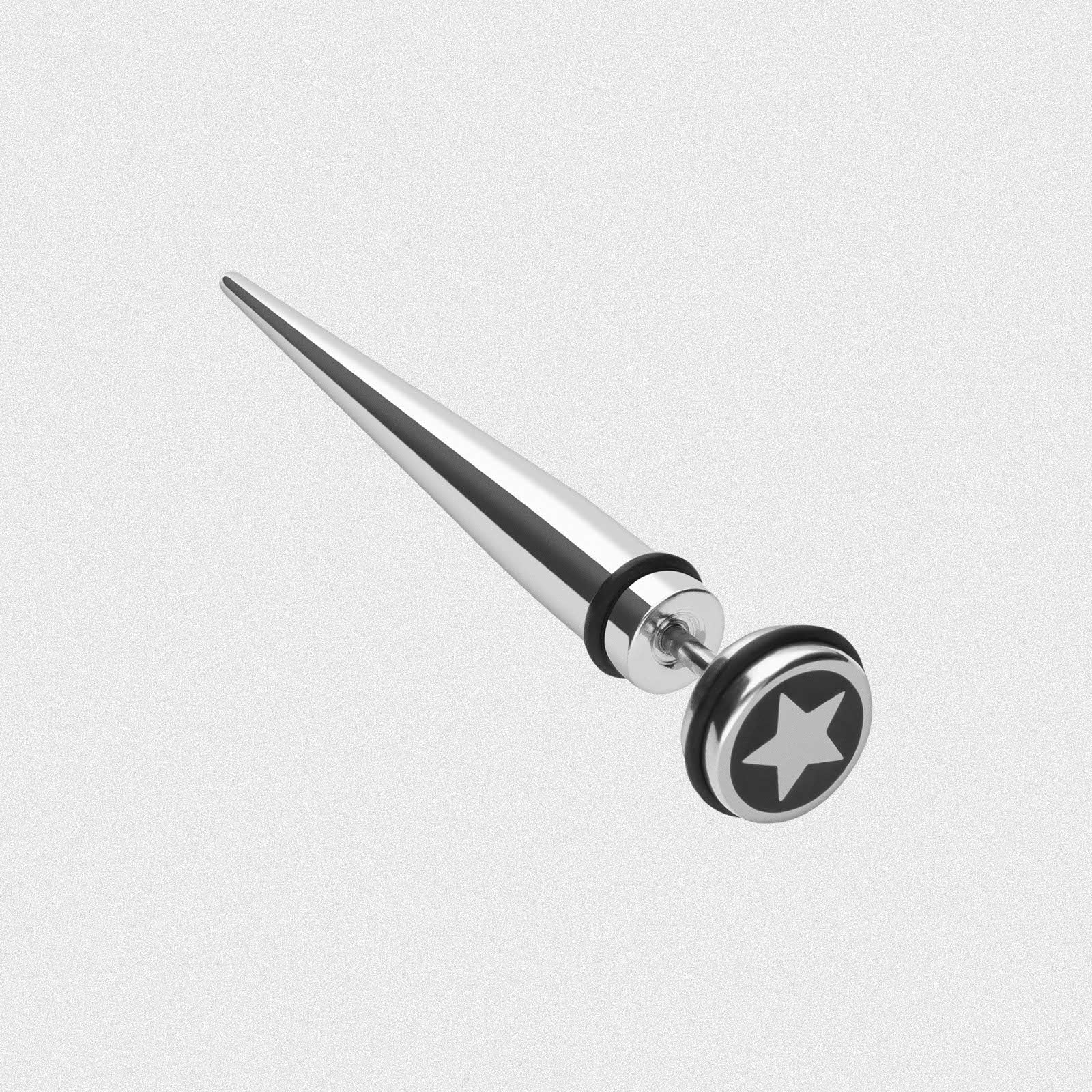 Star Design Surgical Steel Fake Gauge Taper