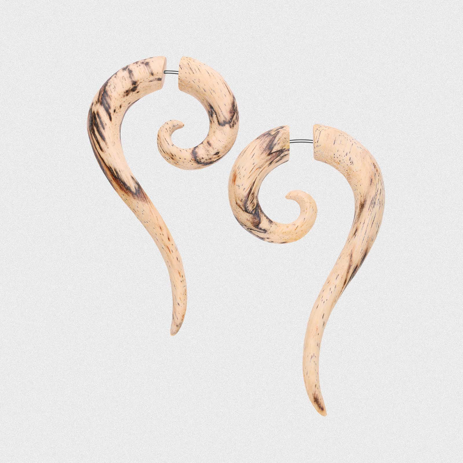 Tamarind Wood Fake Gauge Hanging Spiral