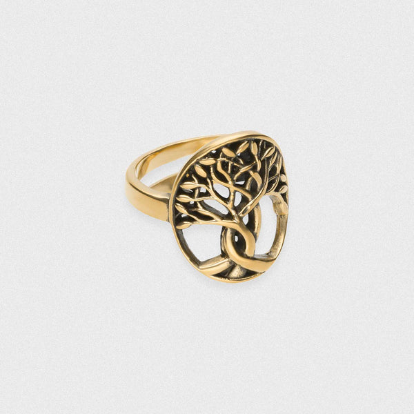Women's Tree Of Life Ring - Solid 10k Yellow Gold Band Open Design Symbolic Jewelry - View #3