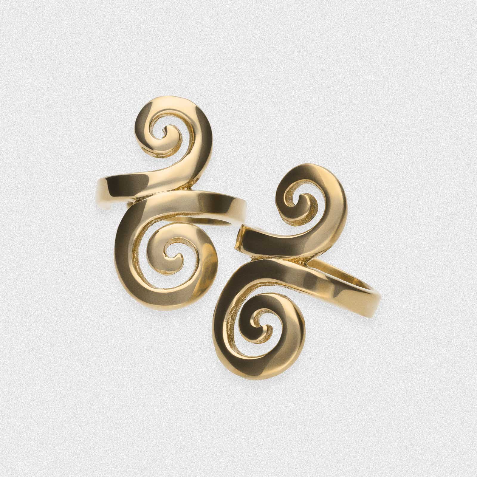 Tribal Spiral Brass Ear Cuff