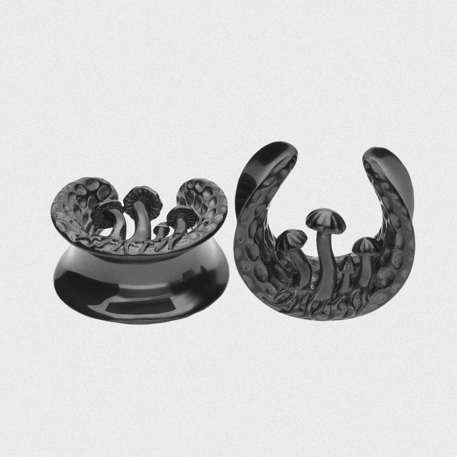 Trio Mushroom Black PVD Saddle Ear Weight