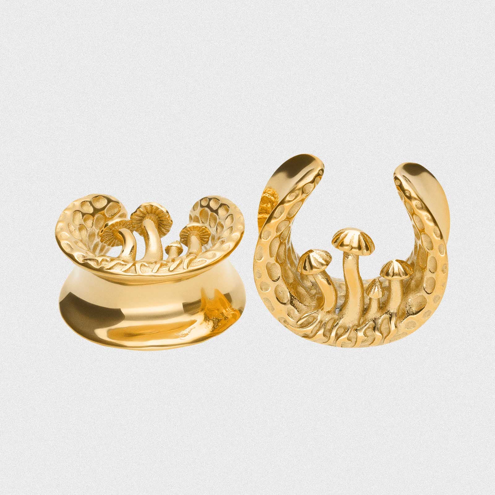 Trio Mushroom Gold PVD Saddle Ear Weight