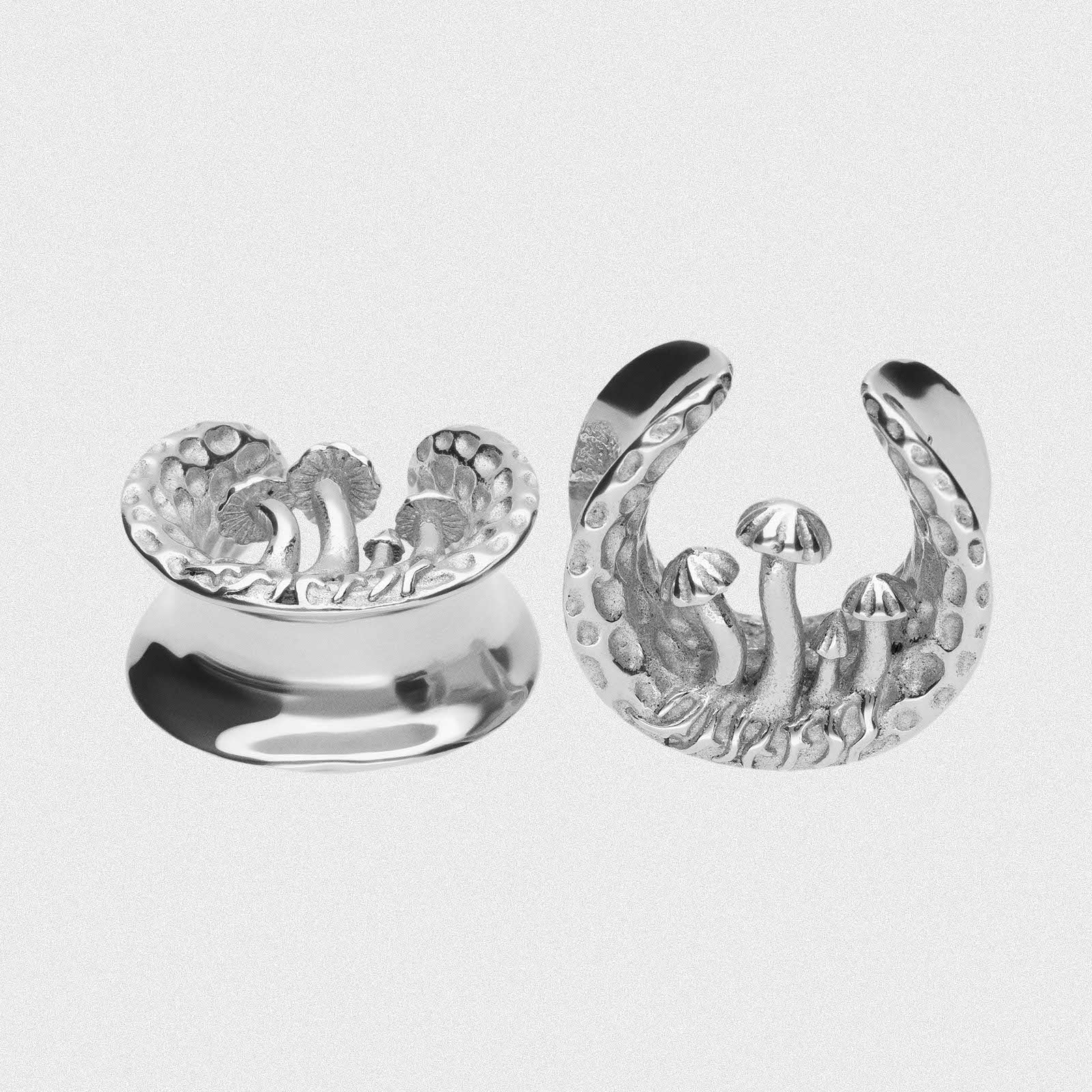 Trio Mushroom Surgical Steel Saddle Ear Weight