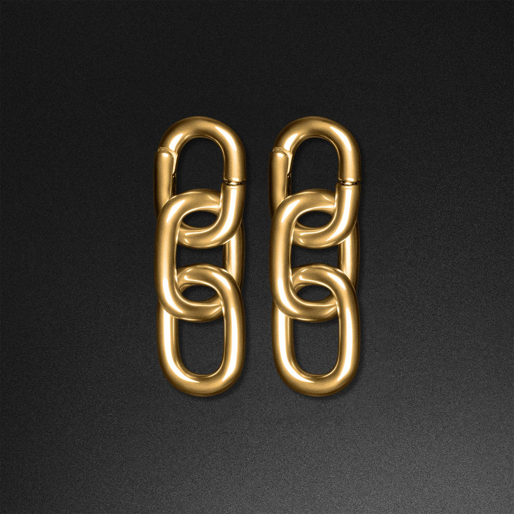 Triple Cable Chain Gold PVD Magnetic Ear Weight
