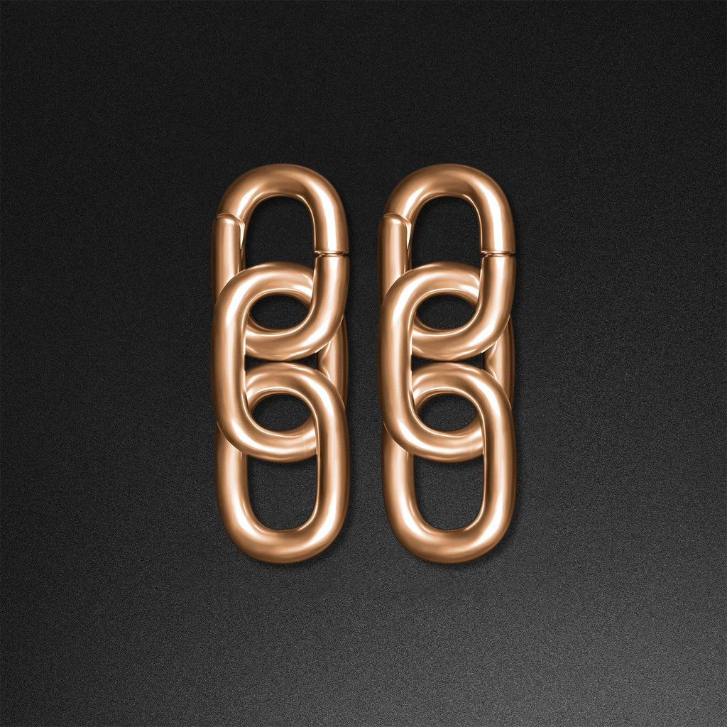 Triple Cable Chain Rose Gold PVD Magnetic Ear Weight