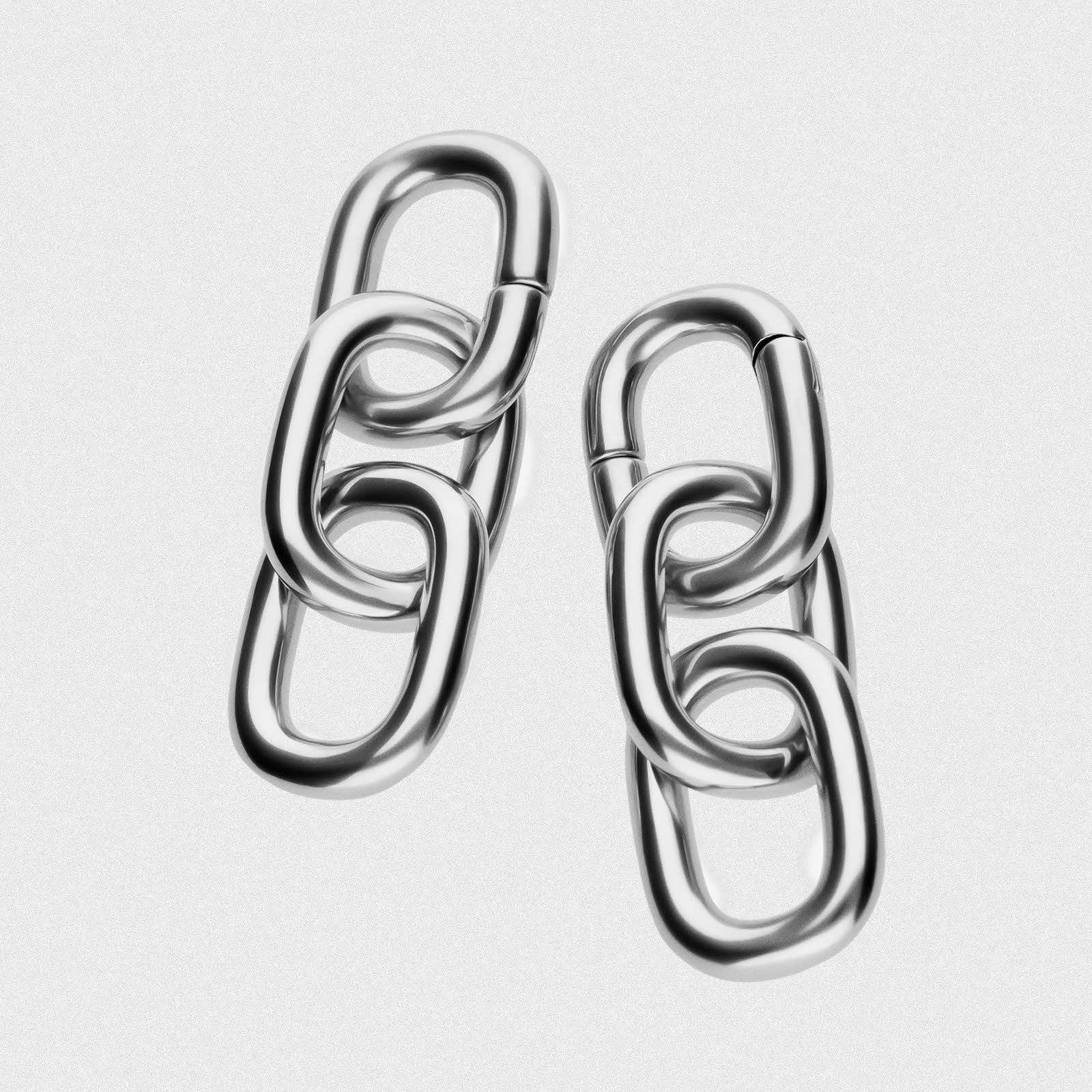 Triple Cable Chain Surgical Steel Magnetic Ear Weight